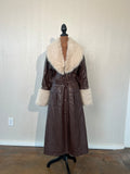 Nasty Gal size 8 faux leather/fur trench coat NWT