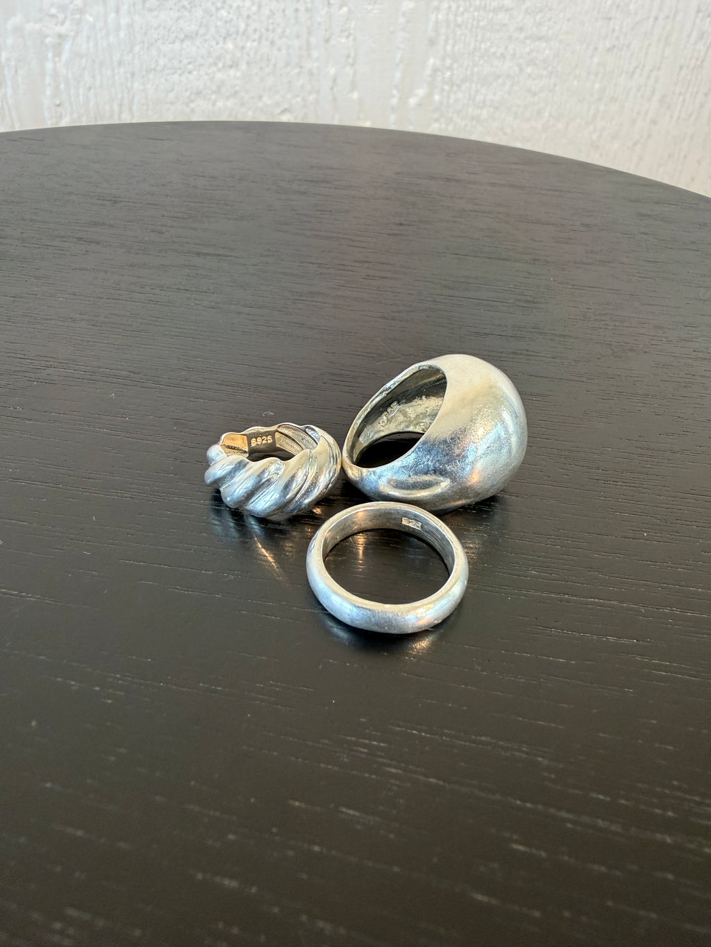 .925 Sterling silver set of 3 rings LIKE NEW