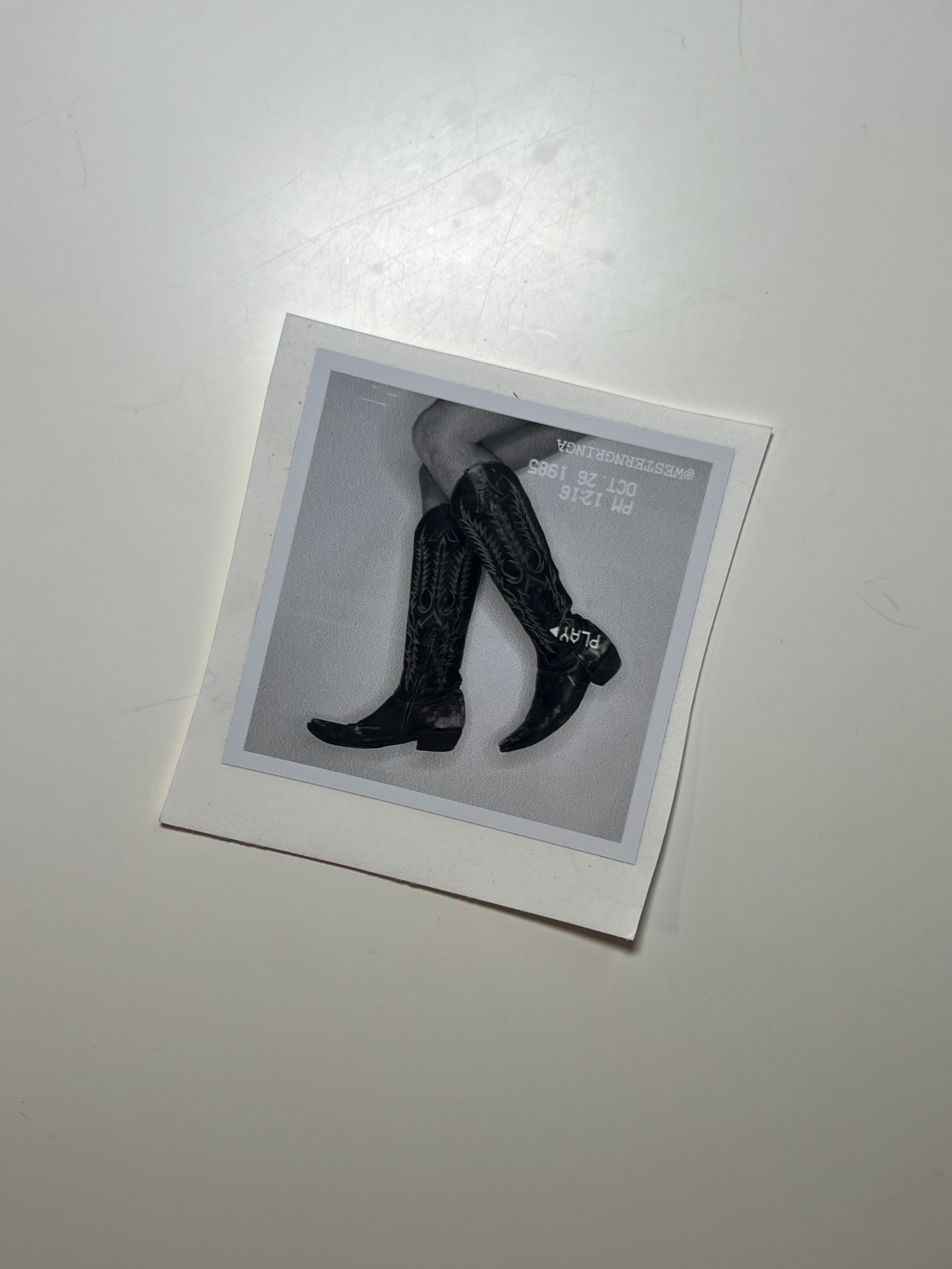 ole gringa's boots B&W sticker