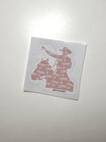 pink/white cowboy up sticker