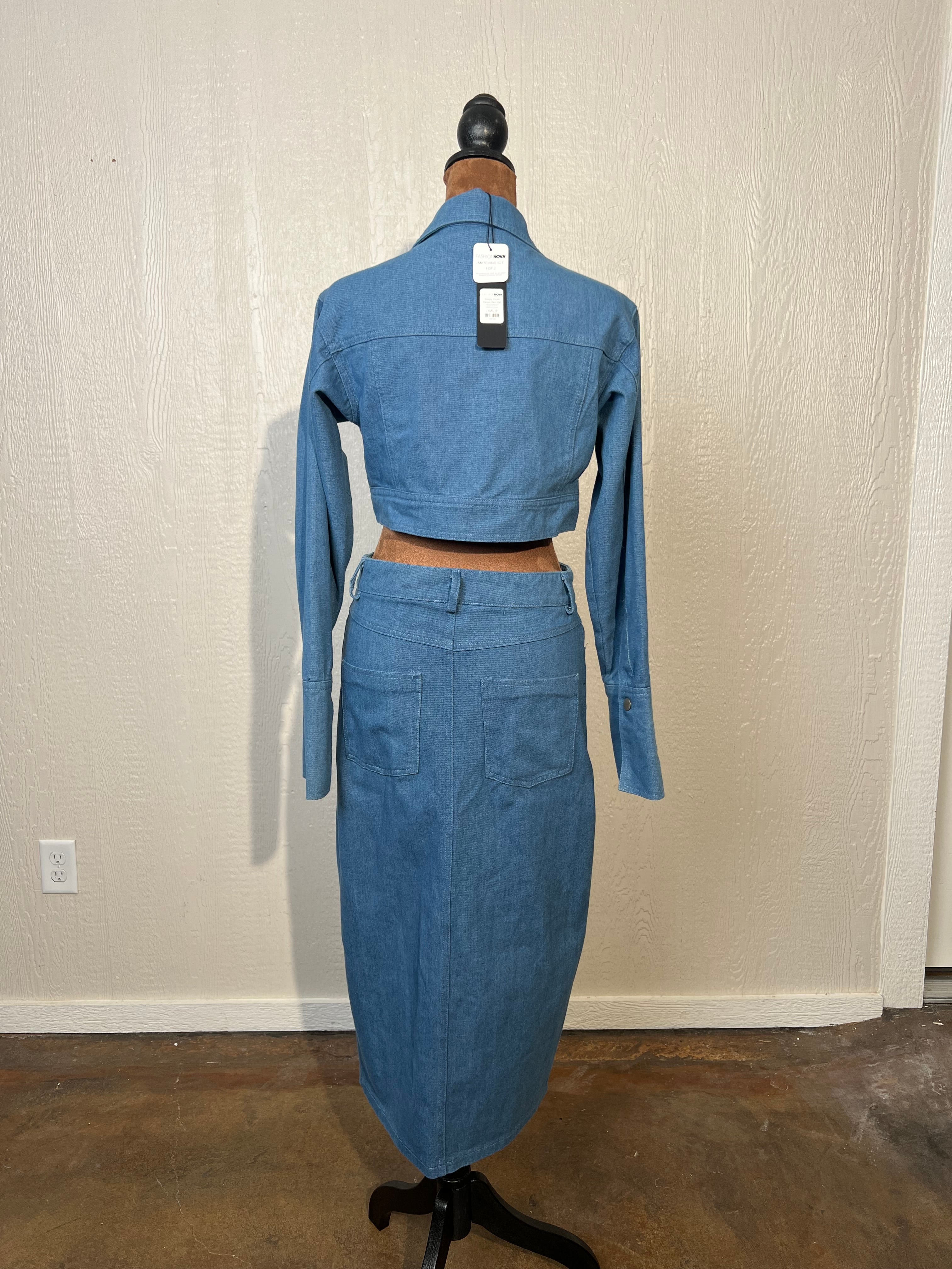 Fashion Nova size small denim set NWT