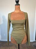 Quinsen size small long sleeve body suit LIKE NEW