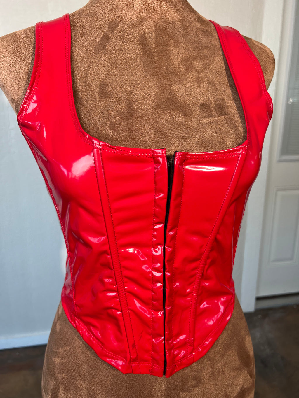 Fashion Nova size small faux leather tank GENTLY USED