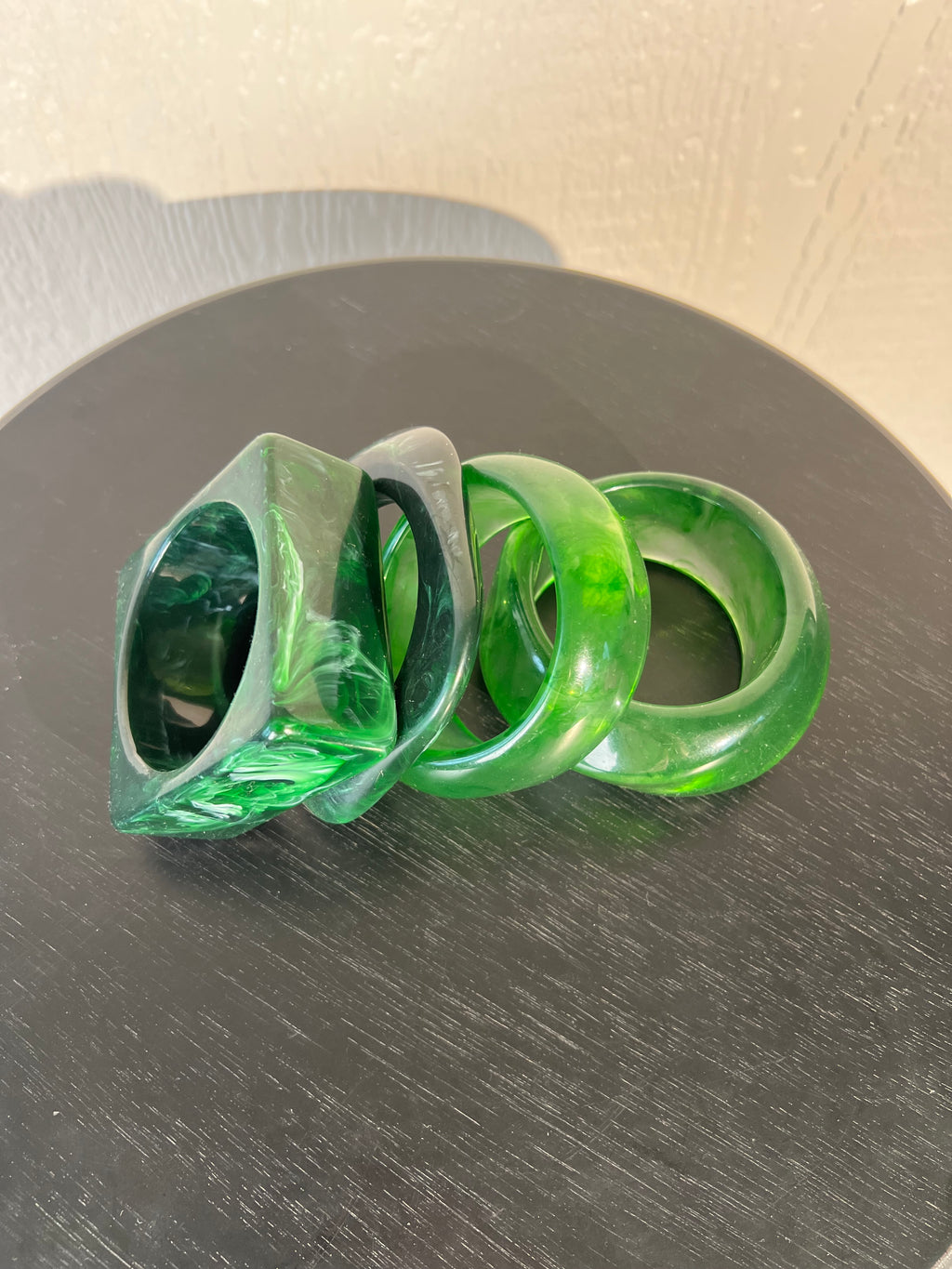 Green Resin bangles set of 4 LIKE NEW