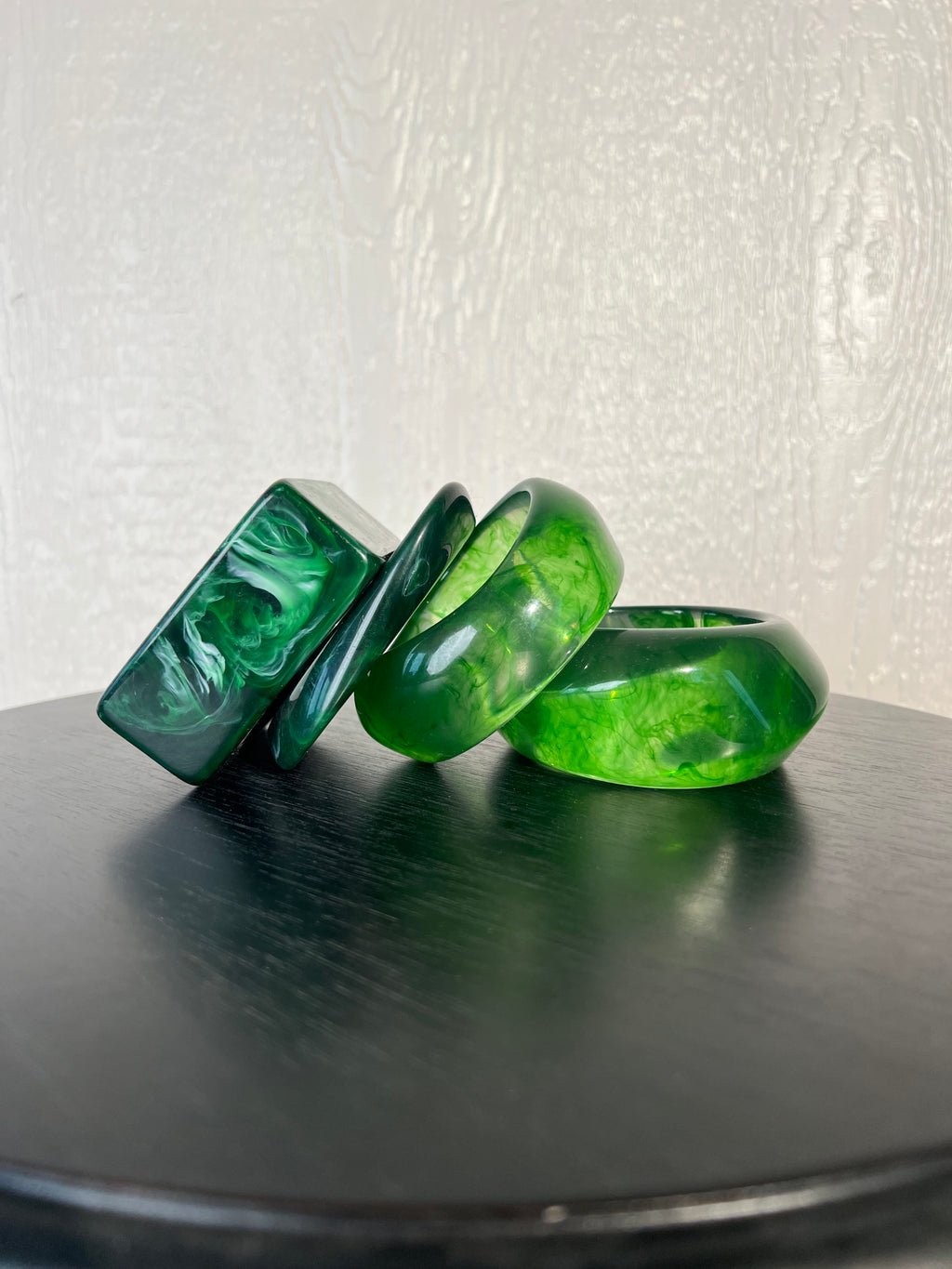 Green Resin bangles set of 4 LIKE NEW