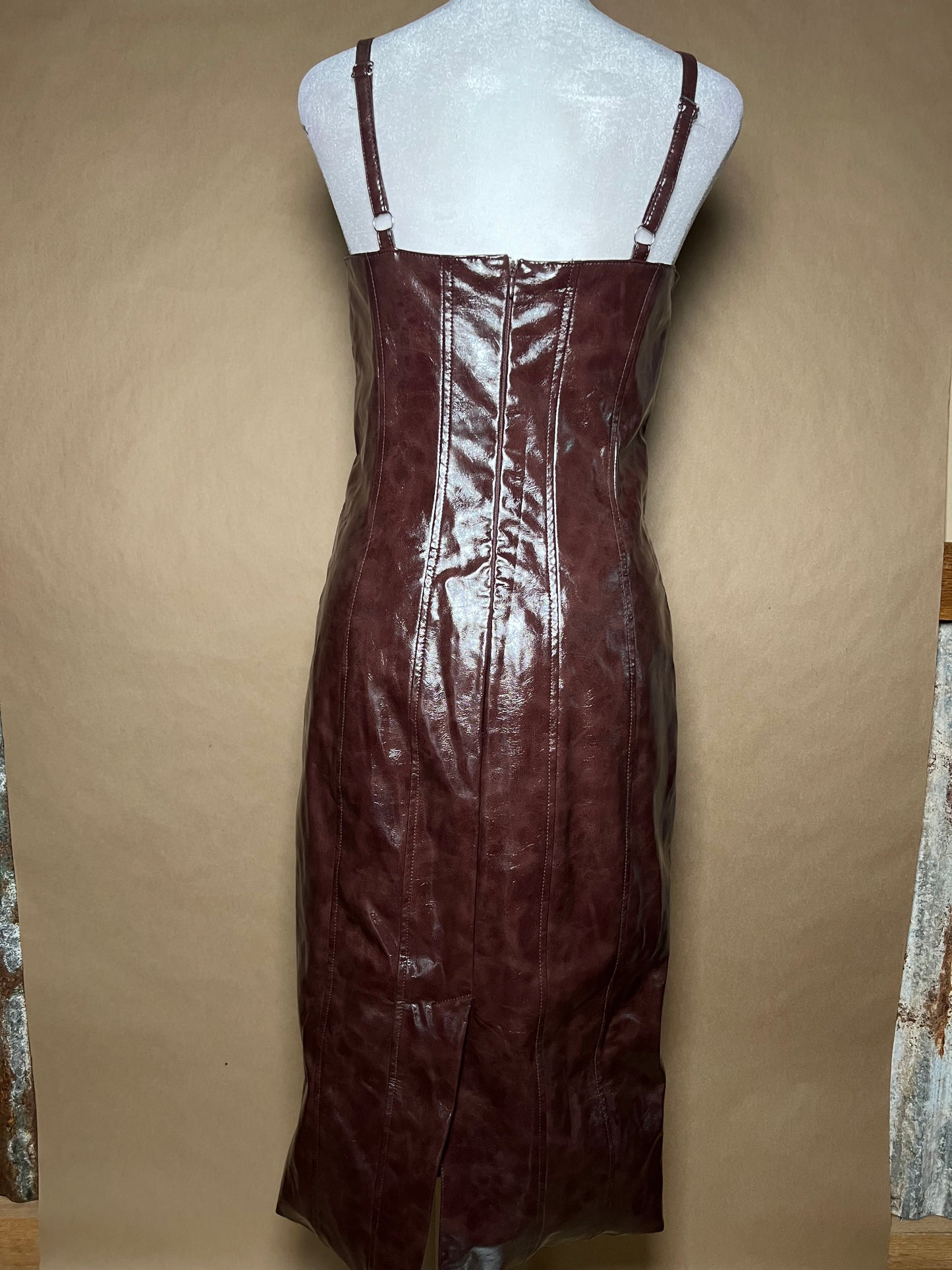Forever 21 size small leather midi dress LIKE NEW
