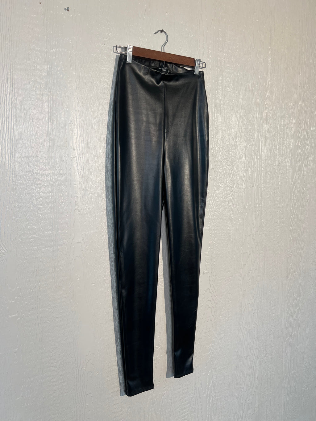 Pretty Little Thing size 4 faux leather leggings GENTLY USED